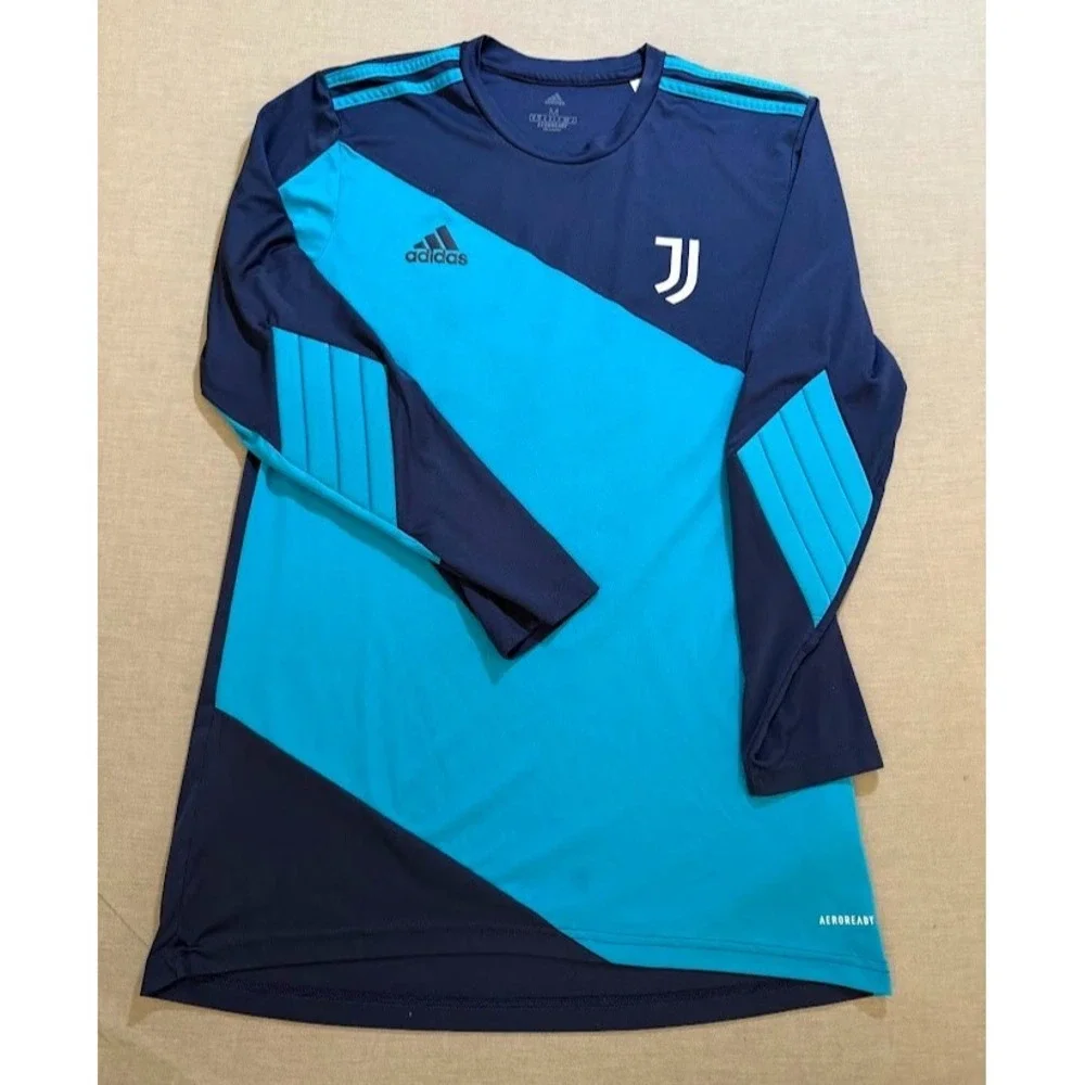 Juventus #12 Adidas Aeroready‎ Goaltender Jersey Mens Medium Blue Long Sleeve.